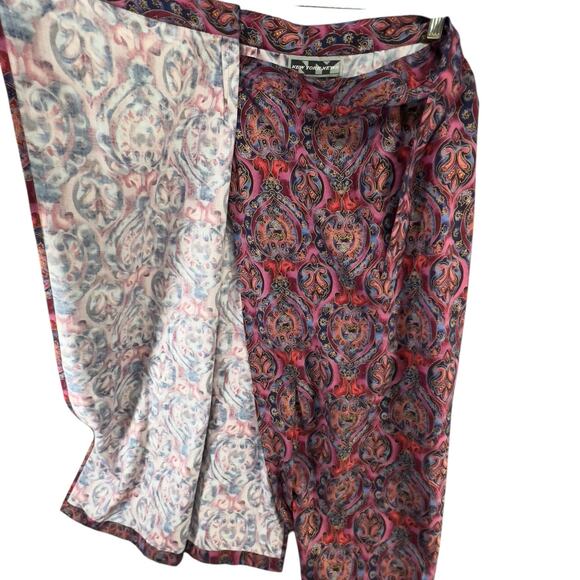 Vintage Y2K New York News Wrap Skirt L Multicolor Paisley Boho Fairy Grunge - Picture 5 of 13